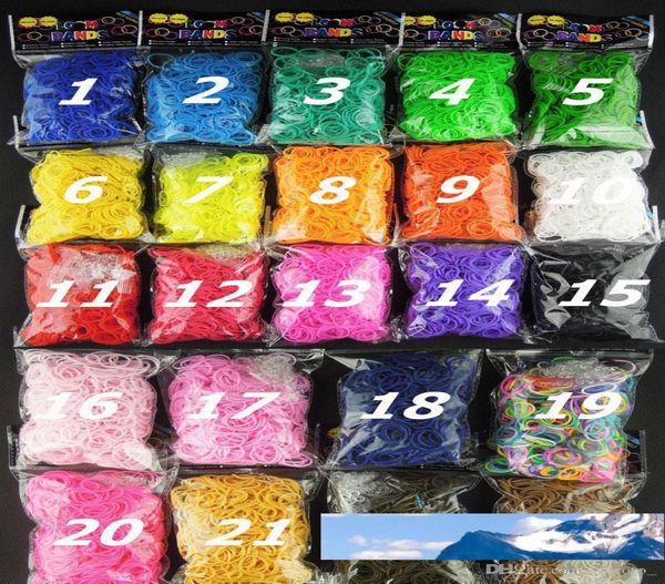 Meilleure qualité 23 bandes de couleurs métiers à tisser Colar bandes de caoutchouc métier à tisser bracelets 600 bandes 24 clips en stock délai de livraison de 4 jours FAST2775129