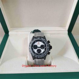 Heren van betere kwaliteit Wacht 40 mm Cosmograph Diw Carbon Fiber Leather Watches Chronograph Stopwatch Cal 4130 Beweging Mechanische Auto254G