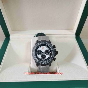 Heren van betere kwaliteit Wacht 40 mm Cosmograph Diw Carbon Fiber Leather Watches Chronograph Stopwatch Cal 4130 Beweging Mechanische Auto258Z