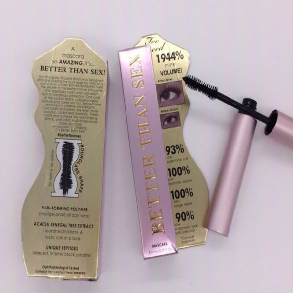 Mascara Better Than Sex pour grands yeux, 5 ml, nourrissant, imperméable, résistant à la transpiration, touffu, long volume, tube en aluminium rose, racines, maquillage clairement lisse