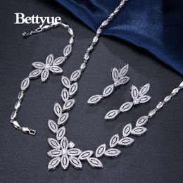 Bettyue – ensemble de bijoux de luxe en Zircon cubique, or blanc, Style européen et américain, vente en gros, cadeaux de mariage pour femmes, H1022