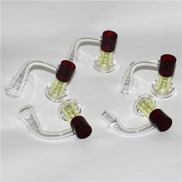 Borde biselado Terp Slurper Cuarzo Banger Nails Accesorios para fumar Full Weld Bangers Con Glass Marble Ruby Pearl pill