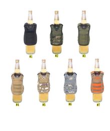 Bebida Koozie chaleco militar Molle mini cubierta de cerveza chaleco manga enfriador correas de hombro ajustable cubierta de cerveza decoración de fiesta 1559641