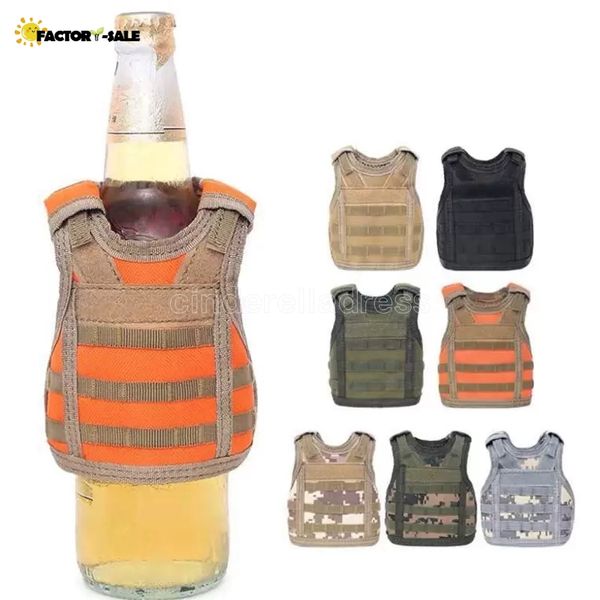 Boisson Koozie Gilet Militaire Molle Mini Bière Couverture Gilet Refroidisseur Manches Bretelles Réglables Couverture Bar Partie Décoration F0225