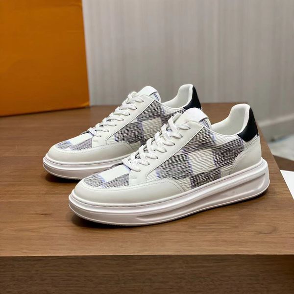 Beverly Hills baskets classique marque de luxe Low State Damier cuir de vache chaussures décontractées marque chaussures décontractées de haute qualité rétro hommes vérifier nom marque éléments 01