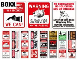 Méfiez-vous du panneau de chien avertissement du signe métallique Garde de chien de chien décor de décoration murale sans intrusion Metal Dog1638281