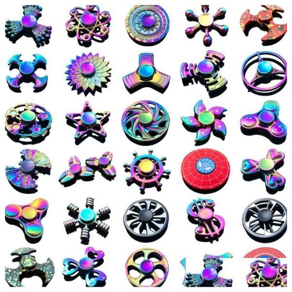 Beyblade Single Packs Rainbow Pack Metal Fidget Spinner Star Flower Skl Dragon Wing Hand for Autism ADHD Kids Adts Antistres Toy Drop Otuqp