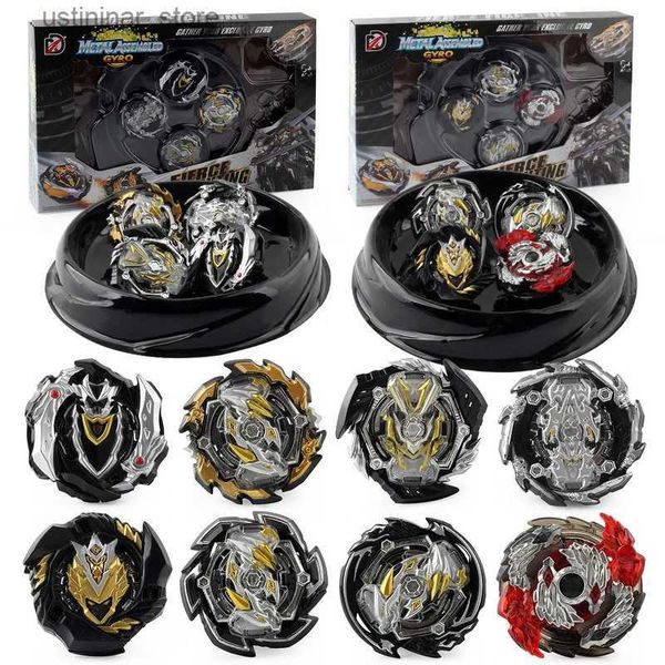 Beyblades Metal Fusion Bayblade Burst Arena Toys Toys Explosed Gyro Limited Black Gold Edition avec un disque de bataille compétitif explosant Gyro Handle Toys L416