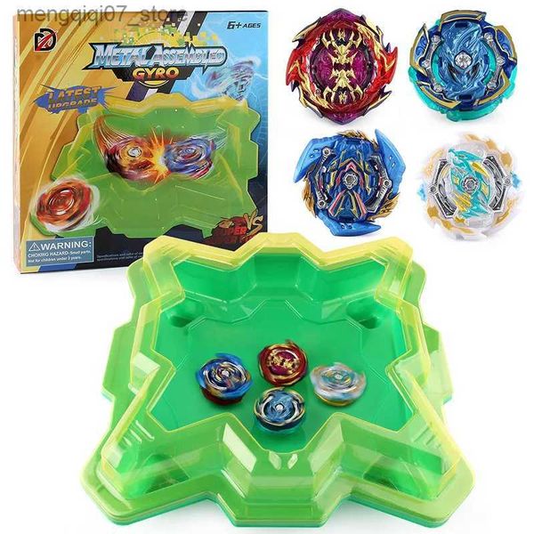 Beyblades Metal Fusion Beyblades Burst Juguetes para niños Estadio Metal Fusion Accesorios Set con 4 giroscopios y disco de batalla Juguetes de regalo para niños L240304