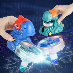 Beyblades Metal Fusion Enfants Gyro Jouets Dinosaure Gyro Chariot Jouet avec Lumière Colorée Bataille Gyro Jeu Toupies Mignon Dinosaure Lanceur De Voiture Enfants Cadeau L240304