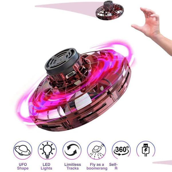 Beyblades Metal Fusion Mini Drone Ufo Flying Spinner Hélicoptère Actionné À La Main Induction Fingertip Flight Gyro Aircraft Toy Adt Kids Gi Dhfjm