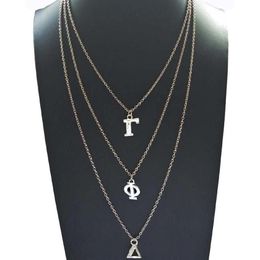 Beyou Greek Sorority Gamma Phi Delta letras cadena multicapa collar personalizado 283o