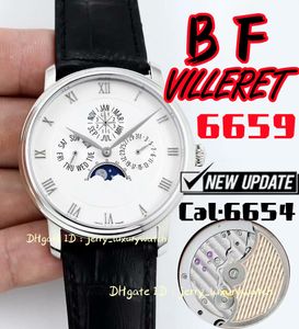 BF 6659-3431 Villeret Luxe eeuwige kalender herenhorloge Cal.6654 Automatische mechanische beweging 316L Fijne stalen behuizing Sapphire Crystal Glass, 42 mm Wit