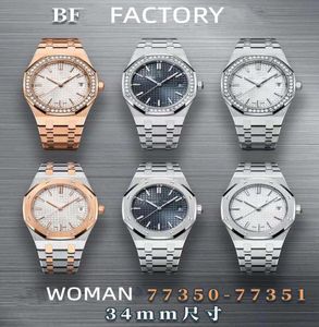 BF Ladies Watches 646510 Version supérieure 34 mm Calibre de cadran bleu sport 5800 Mouvement automatique de la machine 77350 77351 Womens Watch 316L ST4239215