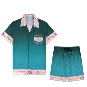 BF4G Casablanca heren tracksuits 2024 Nieuwe High Street Full Print Hawaiian Shirt Set Set Set Designer Casa Blanca