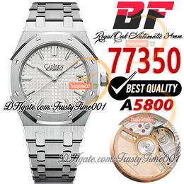 BFF 34 mm 77350 A5800 automatisch dameshorloge 50e verjaardag witte getextureerde wijzerplaat stickmarkeringen roestvrijstalen armband super editie dameshorloges trustytime001