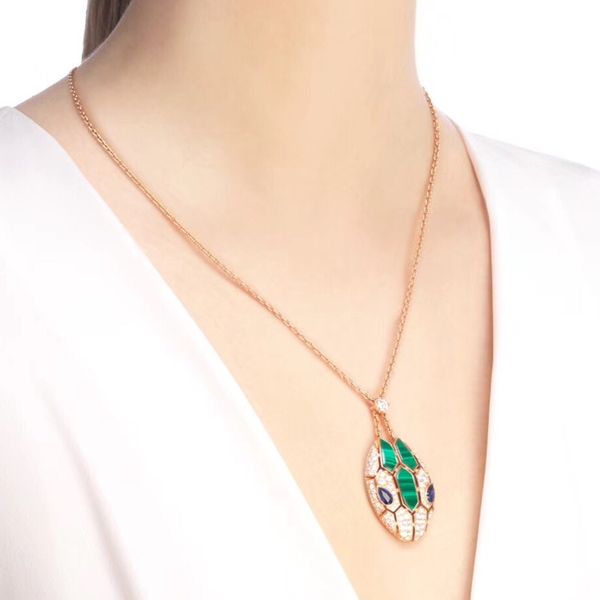 Colliers serpent BGARI sertis de zircon et de pierres précieuses naturelles plaqué or 18 carats collier de bijoux de la plus haute qualité collier de créateurs de luxe reproductions officielles