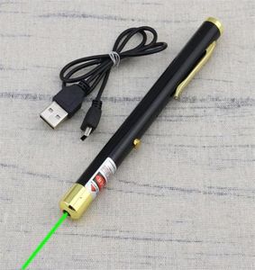 BGD 532NM Green Laser Pointer Pen Builtin Battería recargable USB Puntero de Lazer para Office y Teaching336D9832876