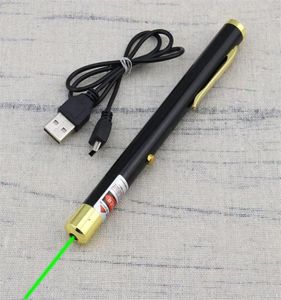 BGD 532NM Green Laser Pointer Pen Builtin Battería recargable USB Puntero de Lazer para Office y Teaching336D9987826