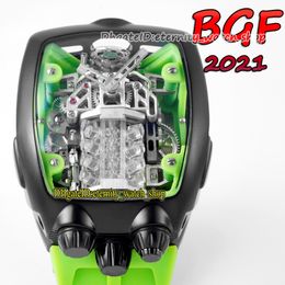 BGF 2021 Derniers produits Super Running 16 Cylindre Dial moteur Epic X Chrono Cal V16 Automatic Mens Watch Pvd Black Case Eternity Watch 202L