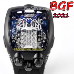 BGF 2021 Derniers produits Super Running 16 Cylinder Engine Black Dial Epic X Chrono Cal V16 Automatic Mens Watch Black Case Eternit258l