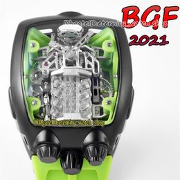 BGF 2021 Nieuwste producten Super Running 16 Cilinder Engine Dial Epic X Chrono Cal V16 Automatische Mens Watch PVD Black Case Eternity 244A