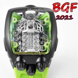 BGF 2021 Nieuwste producten Super running 16 Cilinder Engine Dial Epic X Chrono Cal V16 Automatische Mens Watch PVD Black Case Eternity 232B