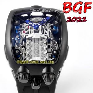 BGF 2021 Nieuwste producten Super running 16 Cilinder Engine Black Dial Epic X Chrono CAL V16 Automatische heren Watch Black Case Eternit258Ll