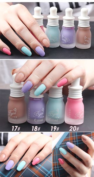 BGirl Cute Frosted Bottle Esmalte de uñas Matte Candy Colors Nails Gel 30 colores 10ML / PCS al por mayor