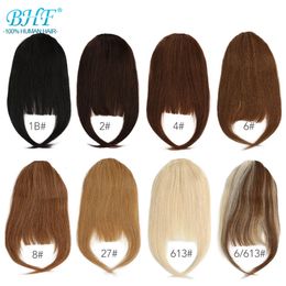 Bhf Human Hair frange 8inch 20g Front 3 clips in raide remy Natural Human Hair Fringe toutes les couleurs 240423