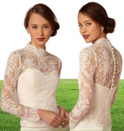 BHLDN 2019 Mariage Bridal Wraps à manches longues Vestes en dentelle de mariage à manche haut Bollero Enveloppe de nouveau bouton Bouton sur mesure Jacket Bridal 1429537