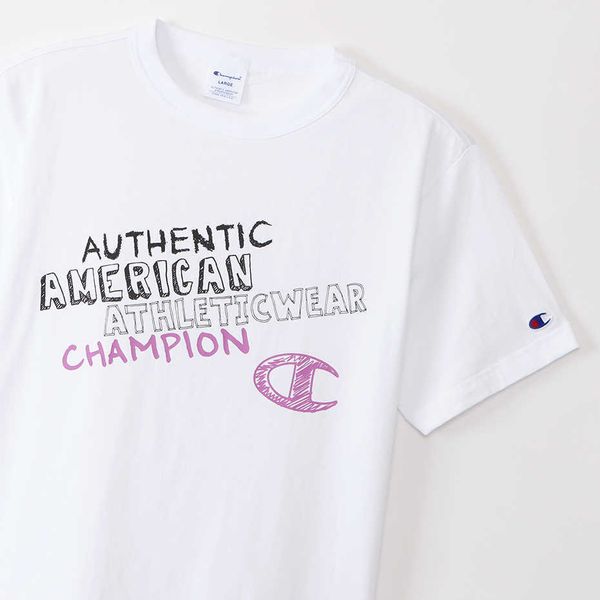 Bian Chaoshe Champion Camiseta de la marca de moda Scratchy de verano Campeón de la edición japonesa para parejas con parte inferior suelta de manga corta para hombres y mujeres