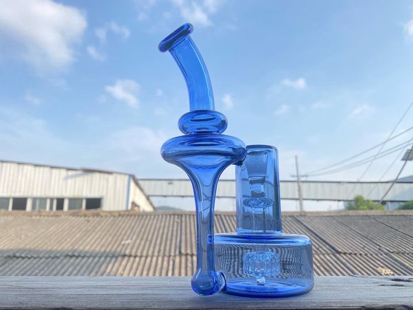 Cachimbas de vidrio Biao estilo rbr3.0 recicladas con junta de 14 mm de color azul