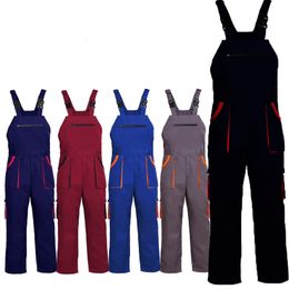 BIB overalls heren werkkleding plus maat beschermende coveralls riem jumpsuit multi -pockets uniform werk dungarees lading broek 240506