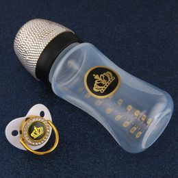 Biberon de Lujo Bling Bottle Baby Bottle Bottle Bottle Anti-Choke Design BPA Free 240ml 8oz 240328