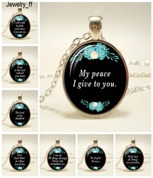 Versets bibliques Glass Dome Pendant Collier Dieu