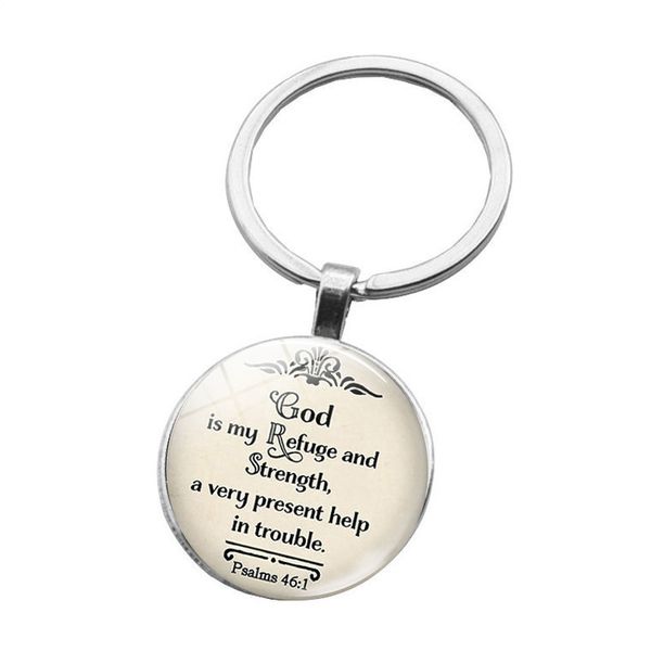 Bible mots l'Evangile de Dieu porte-clés en verre Dôme Glamour Keyring Porte-clés Punk Femme Homme Accessoires Mode Keychain Cadeaux souvenirs