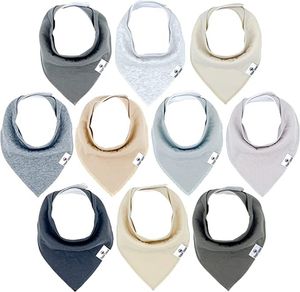 Bibs Burp Cloths 100% Organic Cotton Neutral Solid Baby Drool Bandana For Boys And Girls Plain Colors Drop Delivery 2022 Mxhome Amegf