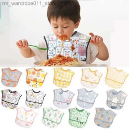 Lätzchen Spucktücher 1 stücke Cartoon Baumwolle Essen Lätzchen Eva Lätzchen Essen Kleidung Neugeborenen Wasserdichte Speichel Handtuch Für Kinder Mädchen Jungen bib Baby Kleidung Q231219