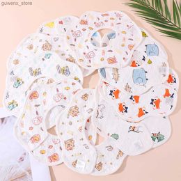 Bibs Burp Cloths 2 / 3pcs Baby Feeding Bibs 6 couches Coton Petal nourrissons Salive serviette d'été nouveau-né pour tout-petit de Burp Soft Burp Bib 360 degrés Y240415Y240417X4VY