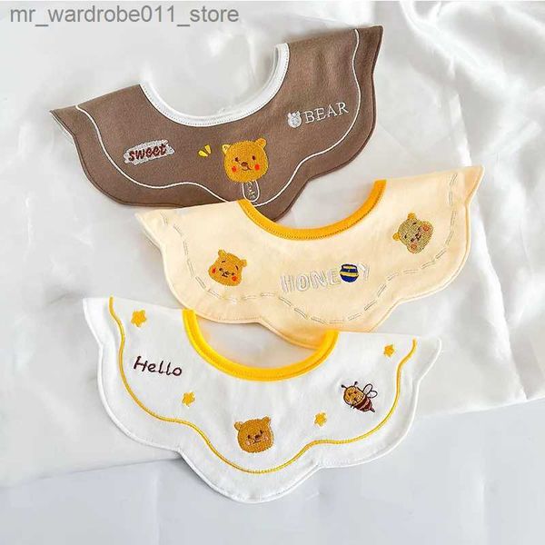 Baberos Burp Cloths 3 unids 2023 Nuevo antibacteriano Algodón Spat Toalla Baberos de bebé Impermeable Spit Bib Girls Boys Recién nacido Bebé Spit Pocket Baby Stuff Q231219