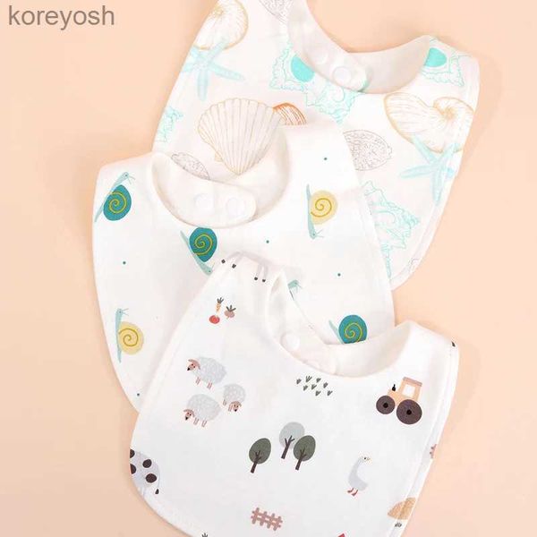 Bibs Burp Cloths 3 pièces bavoirs en forme de U pour bébé 360 degrés Rotation mousseline enfants garçon filles Bandana rot tissu nouveau-né infantile salive serviette enfant en bas âge StuffL231125