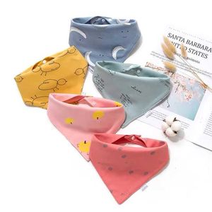 Bibs Burp Tissu 5 pièces / Set Triangle Double Cotton Bandana Boy and Girl Nourning Smoke Bib Baby Bibl2405