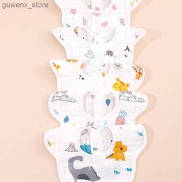 BIBS BURP DISKLACHTEN 5PCS CARToon 100% katoen 8 lagen Baby Bibs Y240415Y240417YY42