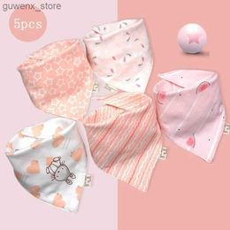 Slabbetjes bobs doeken 5 stcs/lot baby slabbetjes bandana bib bib bib buip bux print dierendriehoek katoen baby sjaal maaltijd collar burp baby accessoires speeksel handdoek y240412