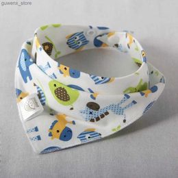 Bibs Burp Cloths Baby Bib Triangle de haute qualité Triangle à double couche Coton Carton Animal Imprimé Baby Baby Bib Burp Tissu Baby Supplies Y240412