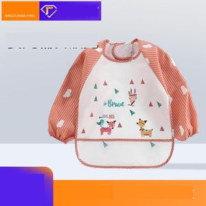 Baberos Burp Paños Cena de bebé Er-Up Verano Babero impermeable Comida Arroz Bolsillo Niños y niñas Niños Delantal de manga larga Vestido inverso Dro Otu0B