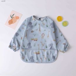 Bavoirs Bébé Enfants Enfant En Bas Âge À Manches Longues Écharpe Imperméable Art Smock Alimentation Bavoir Tablier Poche Infantile Garçons Filles Burp Tissu Bandana BibsL231108