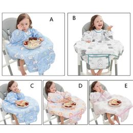 Bibs Burp Cloths bébé à manches longues Bib Baby Dining Chair Bib bébé 6-36m Auto-alimentation Bib de chaise haute de chaise haute couverture de table Washablel2405