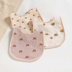 Bavoirs Burp Chiffons Coton Gauss 1 Pièce Bandana Arc-En-Ours Tissu Doux Nouveau-Né Alimentation Salive Serviette Bébé Écharpe G220605